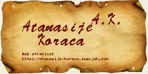 Atanasije Koraca vizit kartica